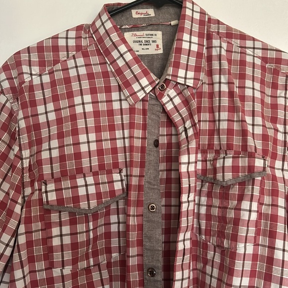 Large Seven 7 Diamond Brand Short Sleeve Plaid Button Down - Picture 3 of 3